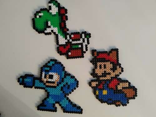 Pixel art perle hama mario - pixel, art,